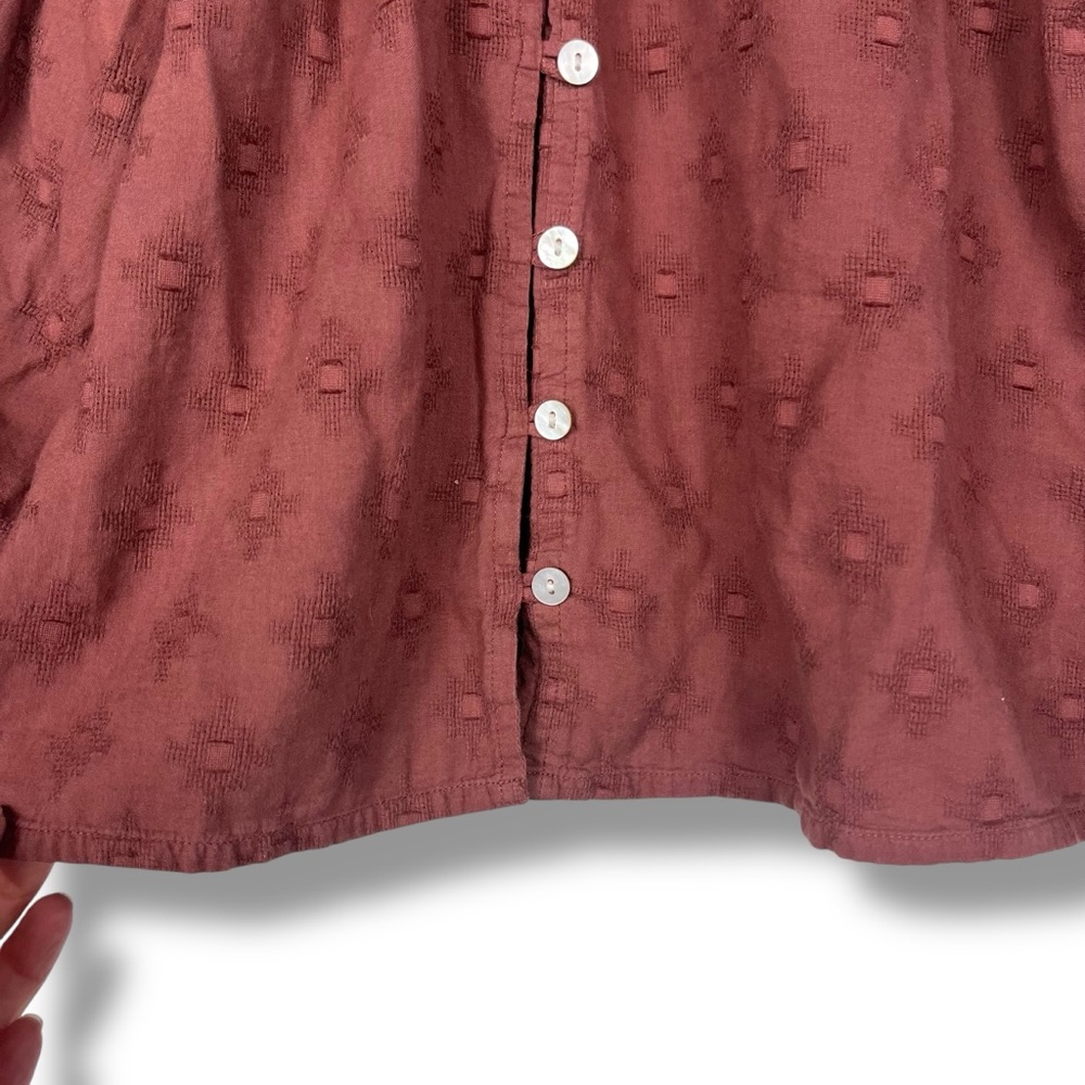 Anthropologie Cleobella Antonia Blouse Romantic Cottagecore XSP Sienna Brown - Picture 8 of 10